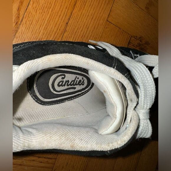 Vintage 90s Candies Platform Suede Lace Up Sneakers Black & White Size 7.5 - Picture 5 of 13